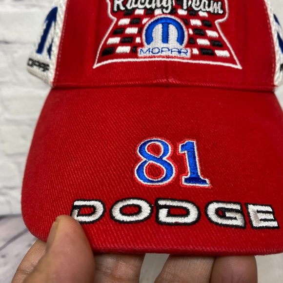 N.P.P Racing Team Hat Cap Strap Back Red White Embroidered Checkered Flag MOPAR - Picture 7 of 13